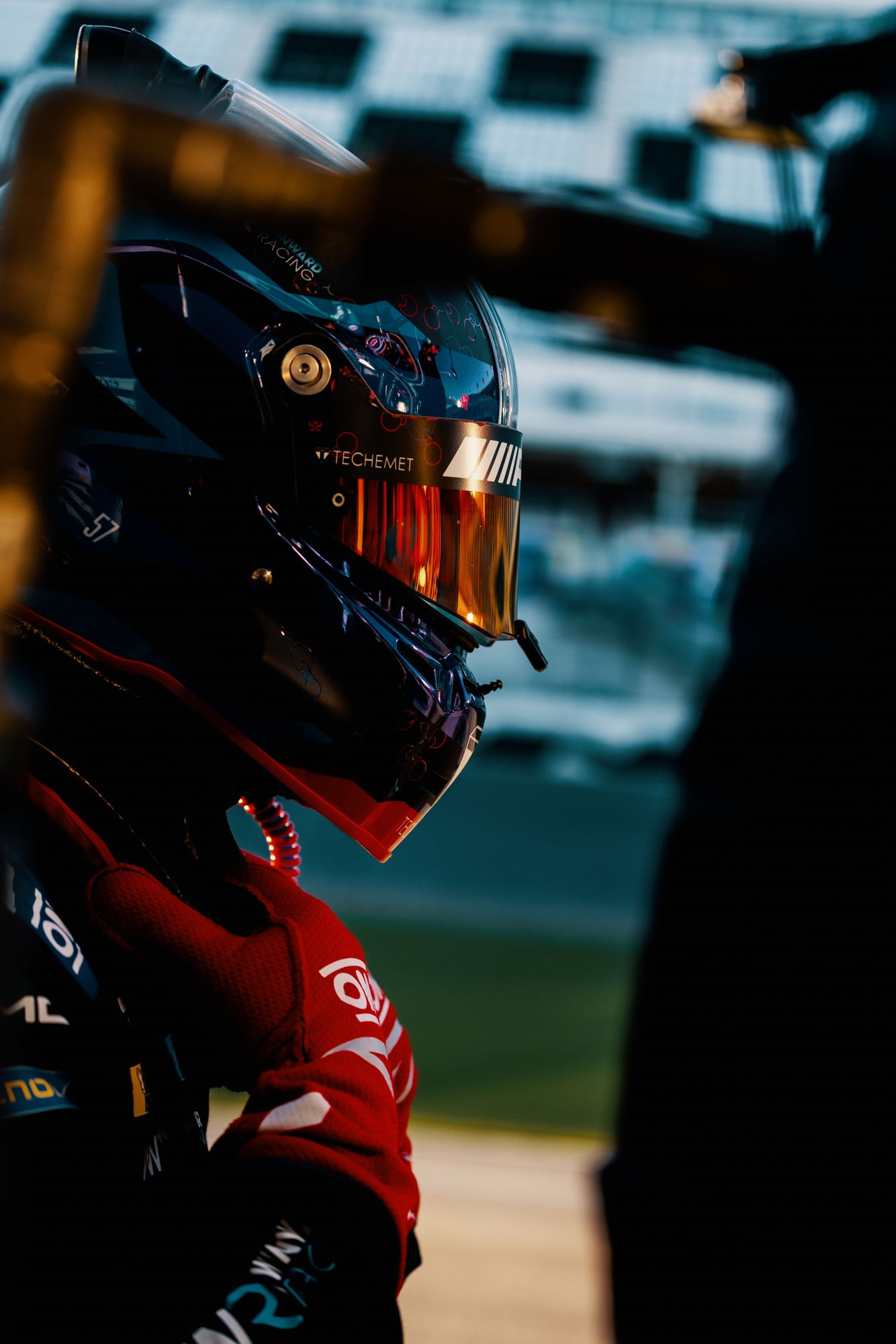 A GT3 driver on the grid before the start, Daytona.